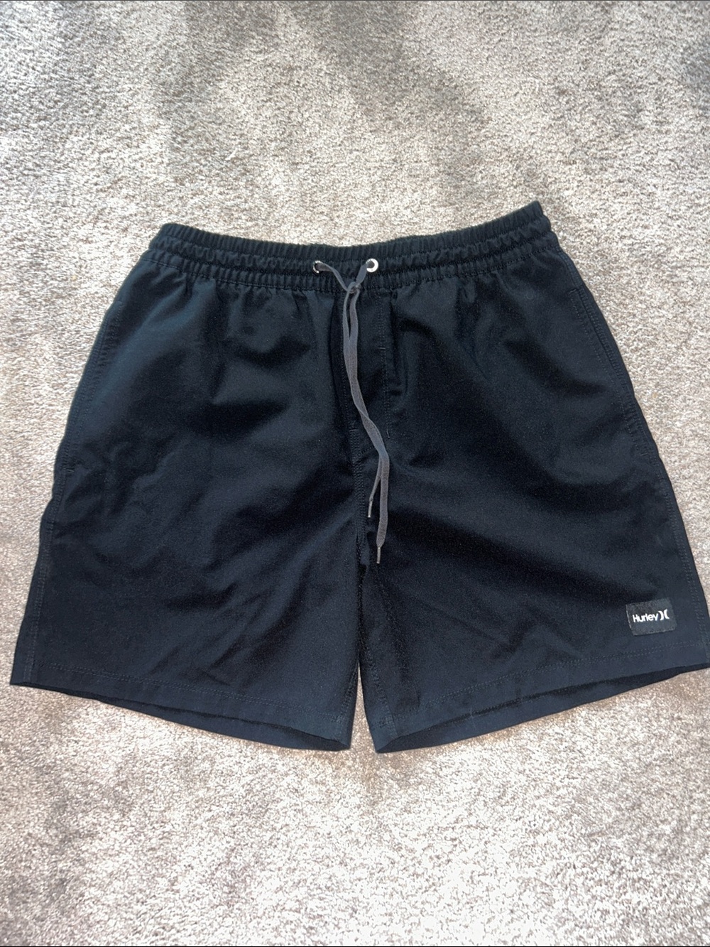 Hurley Black Athletic Drawstring Swim/Workout Shorts